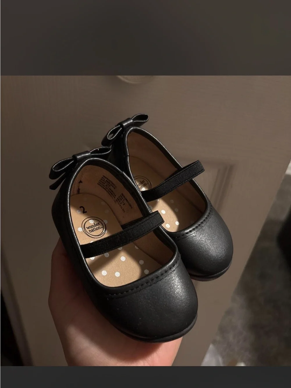 wonder nation Black Bow-Accent Mary Jane Flats for Kids